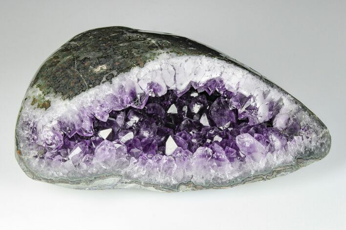 Purple Amethyst Geode With Polished Face - Uruguay #199753